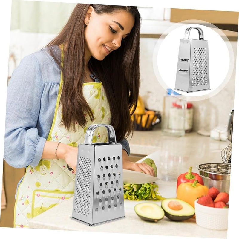 Multi Function Stainless Steel Vegetable Grater Slicer Shredder Silver Color Non Slip Handle - Image 4